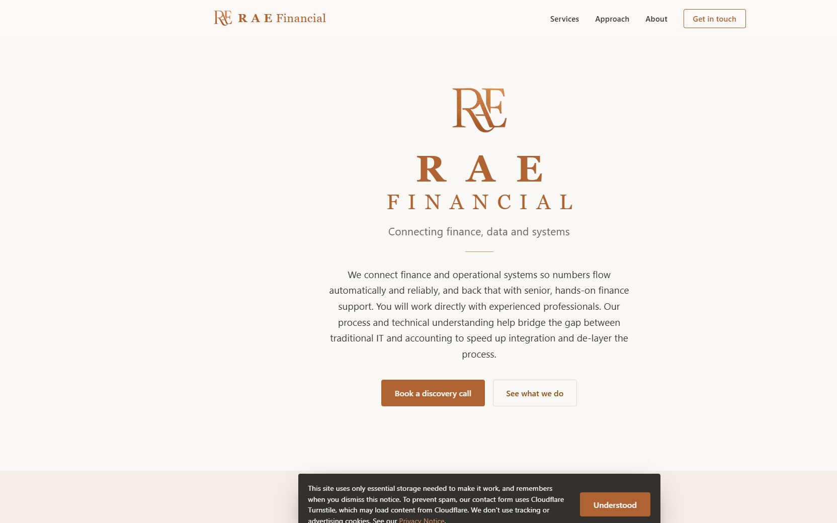 Screenshot of R A E Financial